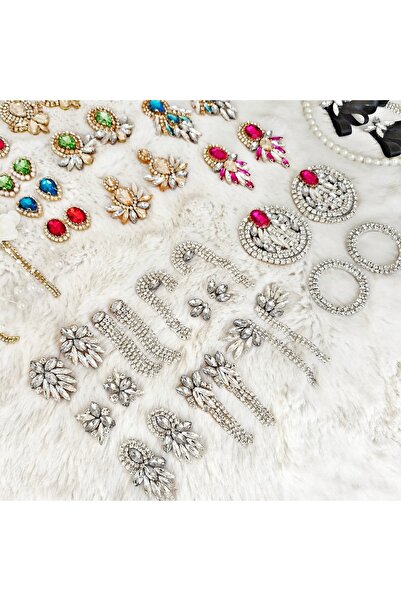 pegu baby collection Zirkon Kırmızı Taşlı Uzun Pırlanta Elmas Gelin,düğün ,nişan ,kına,abiye,balo Küpe