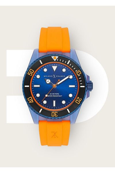Milano X Change Men's Wristwatch - 2 Years Warranty, 5 Atm Waterproof, Silicone Cord