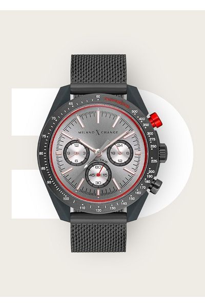 Milano X Change 5atm Polycarbonate Men's Watch, Active Functions and Straw Cord