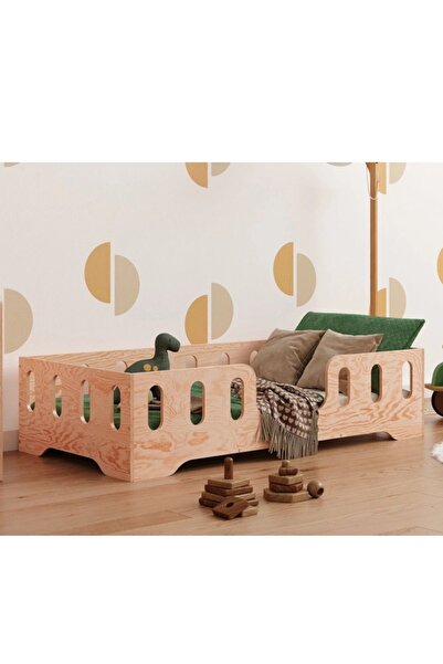 MFG AHŞAP Montessori Yatak Doğal Ahşap Yatak Bebek Ve Çocuk Karyola