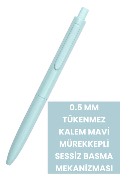 SEYFİKİRTASİYE قلم حبر جاف أزرق 0.5 مم - آلية الضغط الصامت، إنتاج العلامة الت...