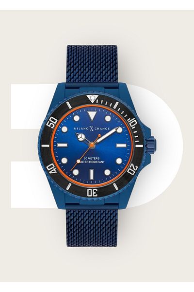 Milano X Change 5 Atm Waterproof Men's Wristwatch with Mesh Cord