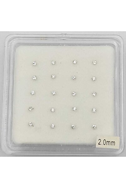 AyçaSilver 1 Paket 20 Adet Taşlı Tırnaklı Gümüş Hızma