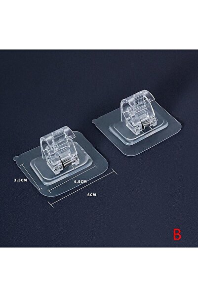 SAVORYHOME 2 Adet Ayarlanabilir Perde Çubuk Klip Kendinden Yapışkanlı Kelepçe Kanca Perde Çubuk Tutucu