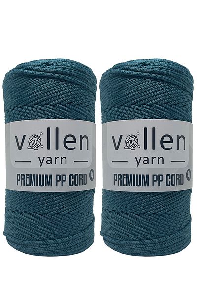 vollen yarn Premium Polyester Macrame Twine Σετ 2 τεμαχίων 2mm, μακραμέ Σχοινί, μακραμέ, σουπλά, σχοινί τσάντας, μπλε λαδιού, 400 γρ.