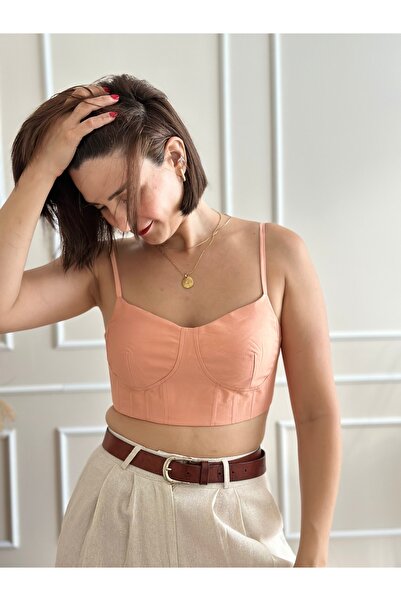 nidistore بوستير سمك السلمون مع أشرطة رفيعة وأشرطة داخلية بسحاب