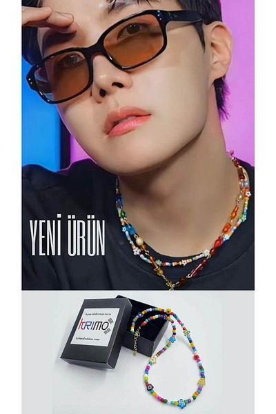 KRIMO Kpop Bts J Hope Glass Beaded Necklace