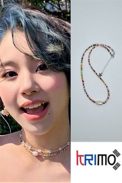 KRIMO Kpop Twice Chaeyoung Beaded Pearl Necklace