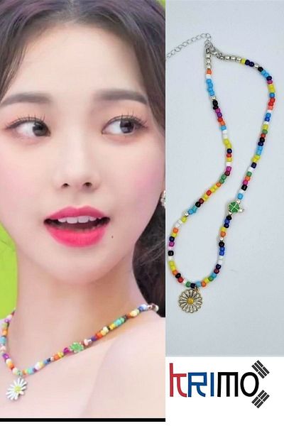 KRIMO Kpop Aespa Karina Daisy Beaded Necklace