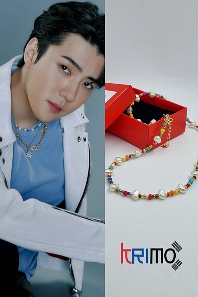KRIMO Kpop Exo Sehun Pearl and Bead Necklace