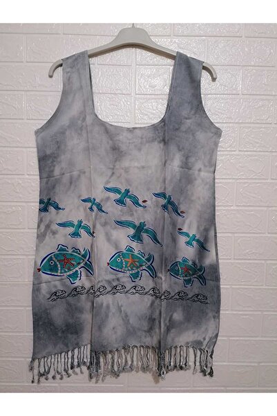 anne moda ankara 100% бавовняний товстий парео/сукня з підвісками та бахромою