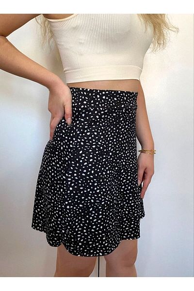 SUHIS FUSTA SHORT DE VARĂ CU BULINE NEGRE