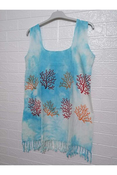 anne moda ankara 100% бавовняний товстий парео/сукня з підвісками та бахромою