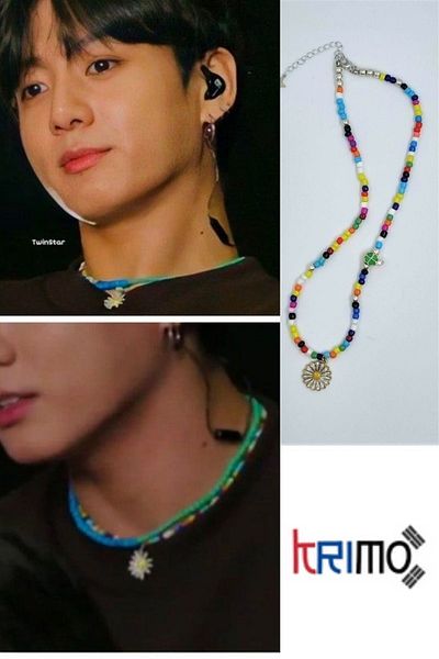 KRIMO Kpop Bts Jungkook Daisy Beaded Necklace