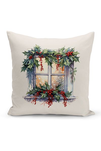 Bertille Home New Year Series Double Sided Digital Printed Throw Pillow Case (Christmas Christmas Cushion Cover)