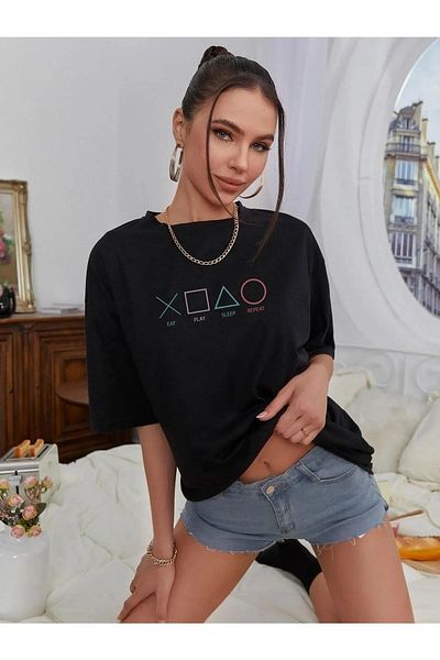 DAXİS Sportwear Company Tricou unisex cu imprimeu pentru jocuri supradimensionate