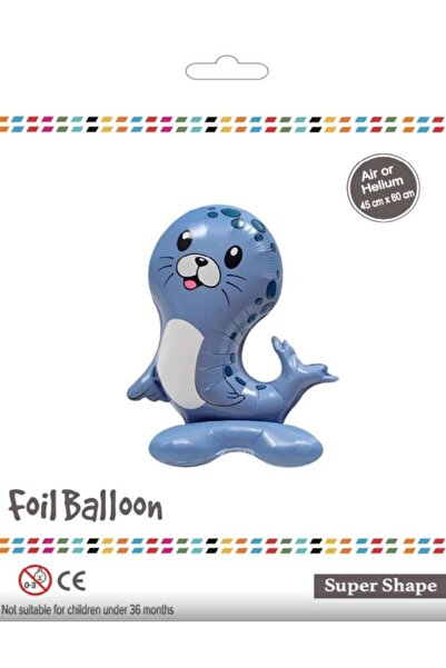 BEY AMBALAJ Fok Balığı Figürlü Kendinden Ayakta Durabilen Standlı Balon 45x60cm