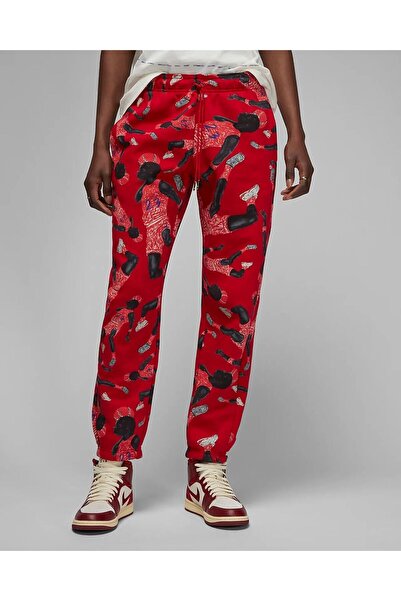 Nike Jordan Brooklyn Fleece Printed Kırmızı Kadın Eşofman Altı