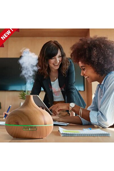 VOOKA 550 ml Uzaktan Kumandalı Aroma Difüzörü Ultrasonik Hava Nemlendirici 7 Renk Led