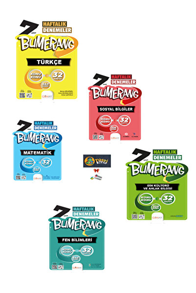 Günay Yayınları Günay Yayınları  7.SINIF Bumerang 32 Haftalık DENEMELER SETİ