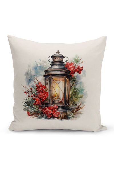 Bertille Home Πρωτοχρονιάτικη Σειρά Διπλής Όψης Ψηφιακή Εκτύπωση Μαξιλαροθήκη Ριχτάρι (Χριστουγεννιάτικο Χριστουγεννιάτικο κάλυμμα μαξιλαριού)