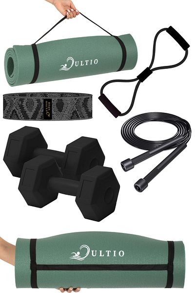 Ultio Spor Great Pilates Set with 10 Mm Pilates Cushion Fitness Dumbbell Pilates Tire Jump Rope