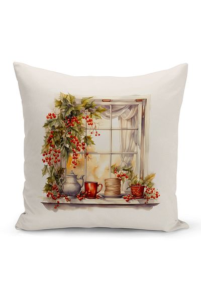 Bertille Home New Year Series Double Sided Digital Printed Throw Pillow Case (Christmas Christmas Cushion Cover)