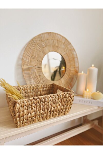 KaiHome سلة/منظم مستطيلة متوسطة الحجم من الخوص