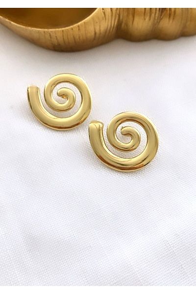 VNS Accessories Steel Snail Model Earrings (2.5 cm)