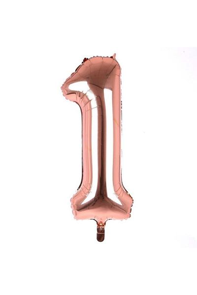 Deniz Party Store Foil Balloon Rose Gold 1 Number 36 - 40 cm