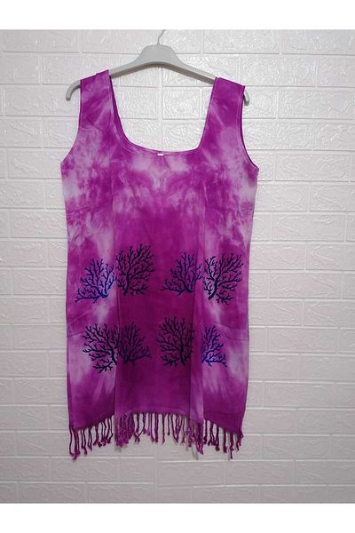 anne moda ankara 100% Cotton Thick Straps Tassels Pareo/dress