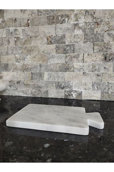 Zeybek Marble White Marble Cutting Board & Presentation Plate (Zeybekmarblehome)