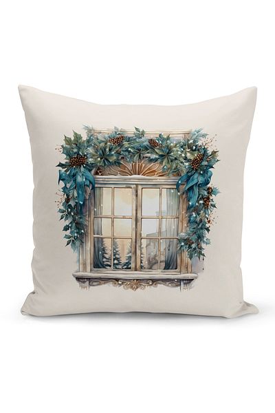 Bertille Home Πρωτοχρονιάτικη Σειρά Διπλής Όψης Ψηφιακή Εκτύπωση Μαξιλαροθήκη Ριχτάρι (Χριστουγεννιάτικο Χριστουγεννιάτικο κάλυμμα μαξιλαριού)