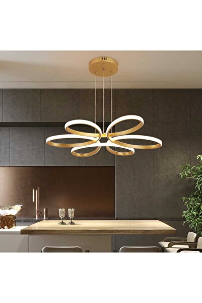 Ömür Avize Stella Gold Kasa Beyaz Ledli Sarkıt Avize