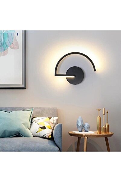Ömür Avize Moka Siyah Mimari Tasarım Ledli Aplik