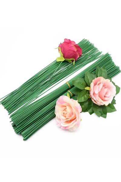 MD Aspiz Flowers Çiçek Teli 2mm 100 Adet 36 Cm __ Büyük Pastacılık Yeşil Yapı...