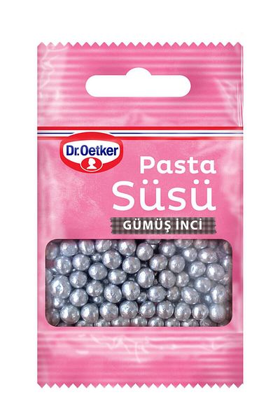 Dr. Oetker Cake Ornament Silver Pearls 10 g