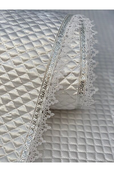 Kaizen Carpet White 40 Cm X 10m Silver Water Stone Detail Leather Satin Luxury Quilted Shelf Drawer Cover Free Overlock