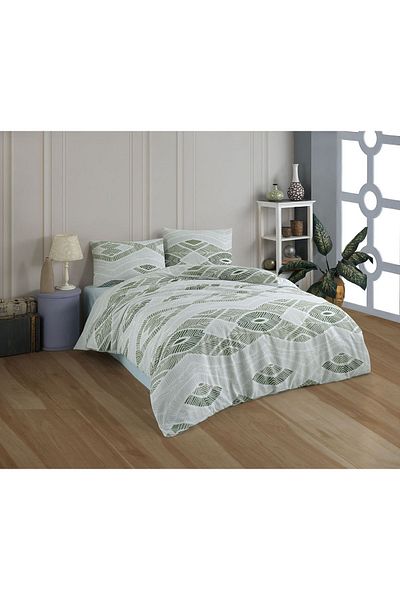 kristal home Hitit Green Double Crystal Duvet Cover Set