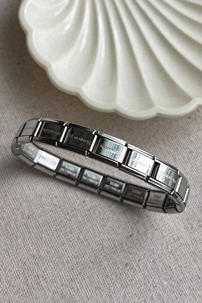 MODA إيفريم أكدامار - سوار مطاطي إيطالي فضي اللون 0.7 سم مقاس 18 سم لا يفقد ب...