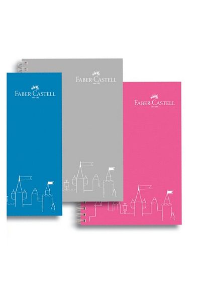 Faber Castell Spiral A4 Pp Cover 3 Notebook 80 Copy. Checked / Blue Gray Pink