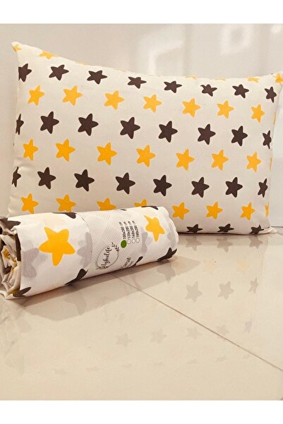 uykulife home collection Yellow Gray Star Single - Elastic Sleeping Sheet Set