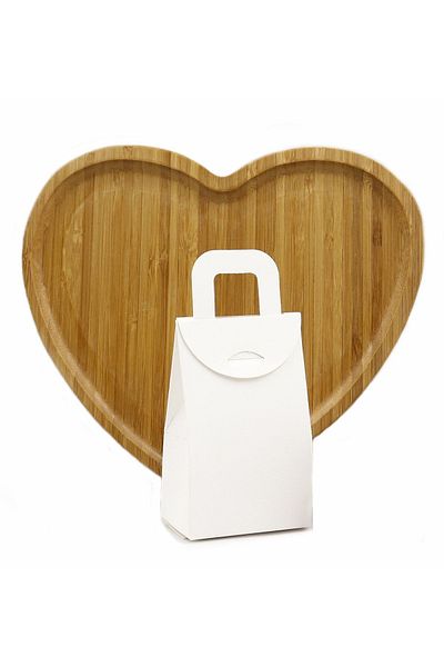 reprodesign 7X11 cm White Handle Bag Model Medium Size Organization, Gift, Henna Cookie Box White 20 Pieces