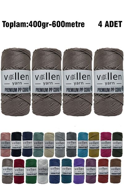 vollen yarn 600m Πολυεστερικό νήμα μακραμέ, νήμα Supla, νήμα τσάντας, νήμα βραχιολιού, μακραμέ, πέτρα Χρώμα 1,5mm-400gr