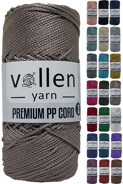 vollen yarn 600m Πολυεστερικό νήμα μακραμέ, νήμα Supla, νήμα τσάντας, νήμα βραχιολιού, μακραμέ, πέτρα Χρώμα 1,5mm-400gr