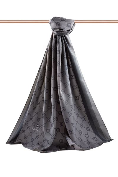 Vissona Γυναικείο σάλι Medina Silk - Καπνιστό, Μικτό Χρώμα, 90x90