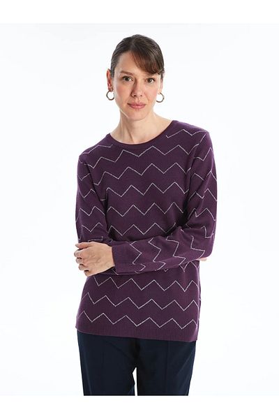 LC Waikiki Pulover de damă cu model cu gât crew - W41497Z8