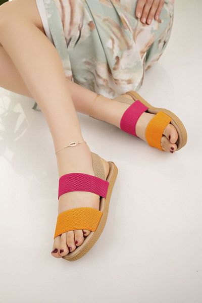 Modafırsat Women's Sandals Stylish Summer Beach Holiday Elastic Daily Sandals
