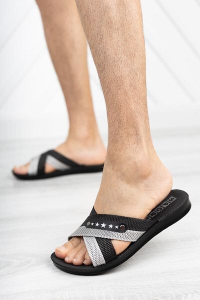 Modafırsat Papuci de zi cu zi pentru bărbați negri, plajă, piscină, baie, papuci de lucru, papuci lavabili, fără miros, ușoare