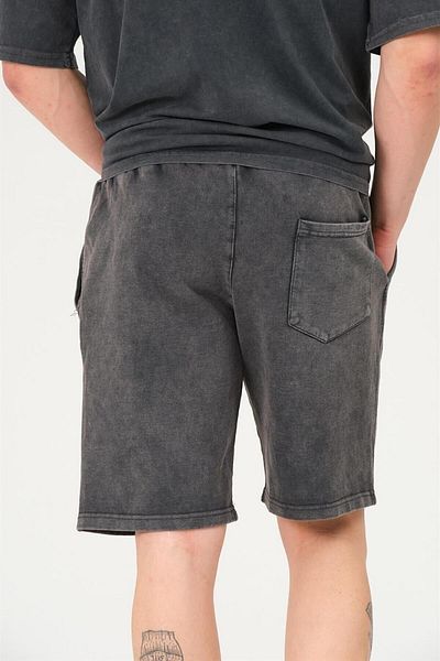 HYPERS Ανδρικό σορτς Dont Anunce Anthracite Washed Regular Fit